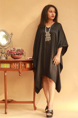 Modal Silk Kaftan Dress- Noir