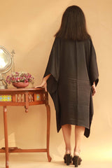 Modal Silk Kaftan Dress- Noir