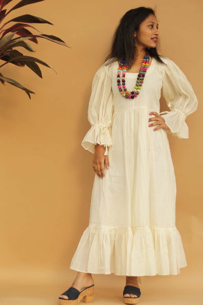 Bohemian Long Dress - Ivory