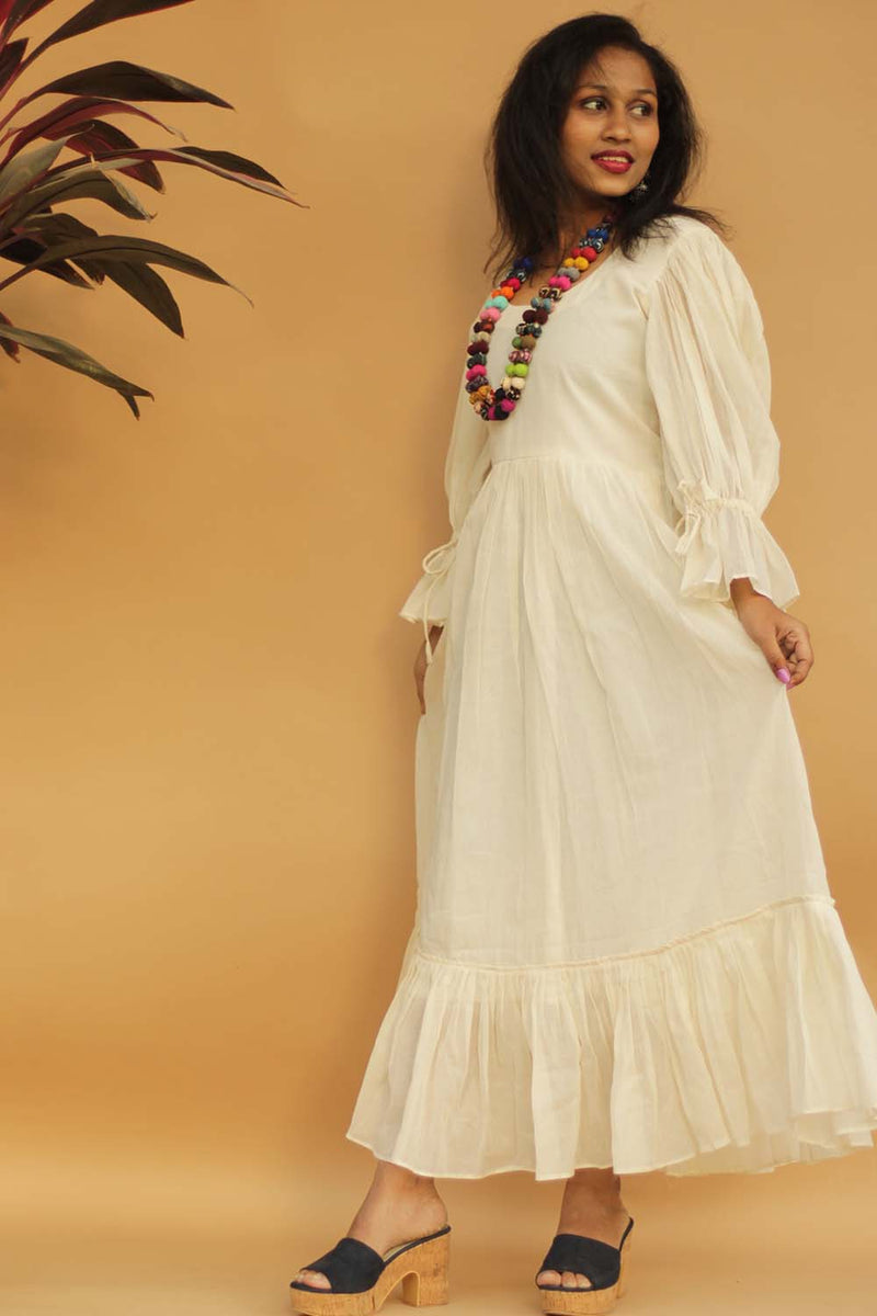 Bohemian Long Dress - Ivory