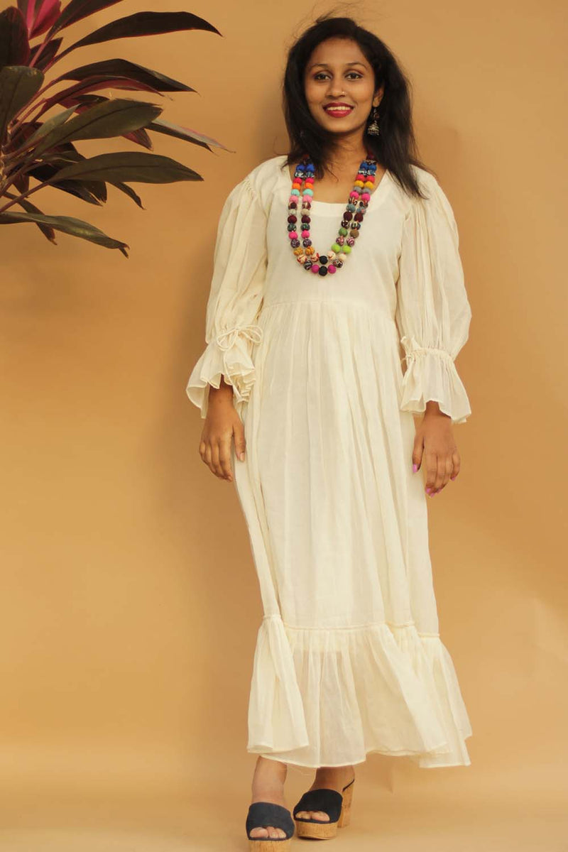 Bohemian Long Dress - Ivory