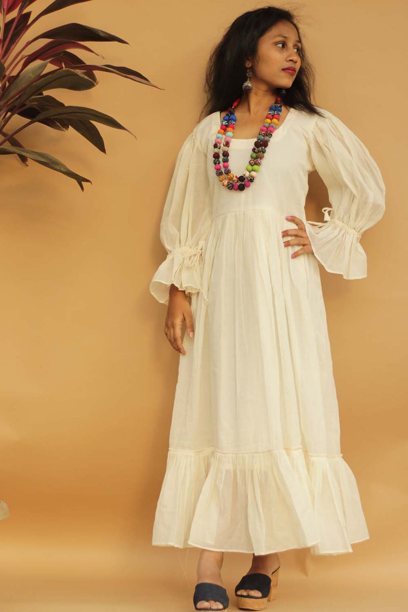 Bohemian Long Dress - Ivory
