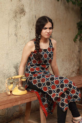 Vanya | Sleeveless Long Kurta | Shatkon Ajrakh