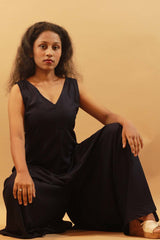 Wide Legged Jumpsuit in Midnight Blue