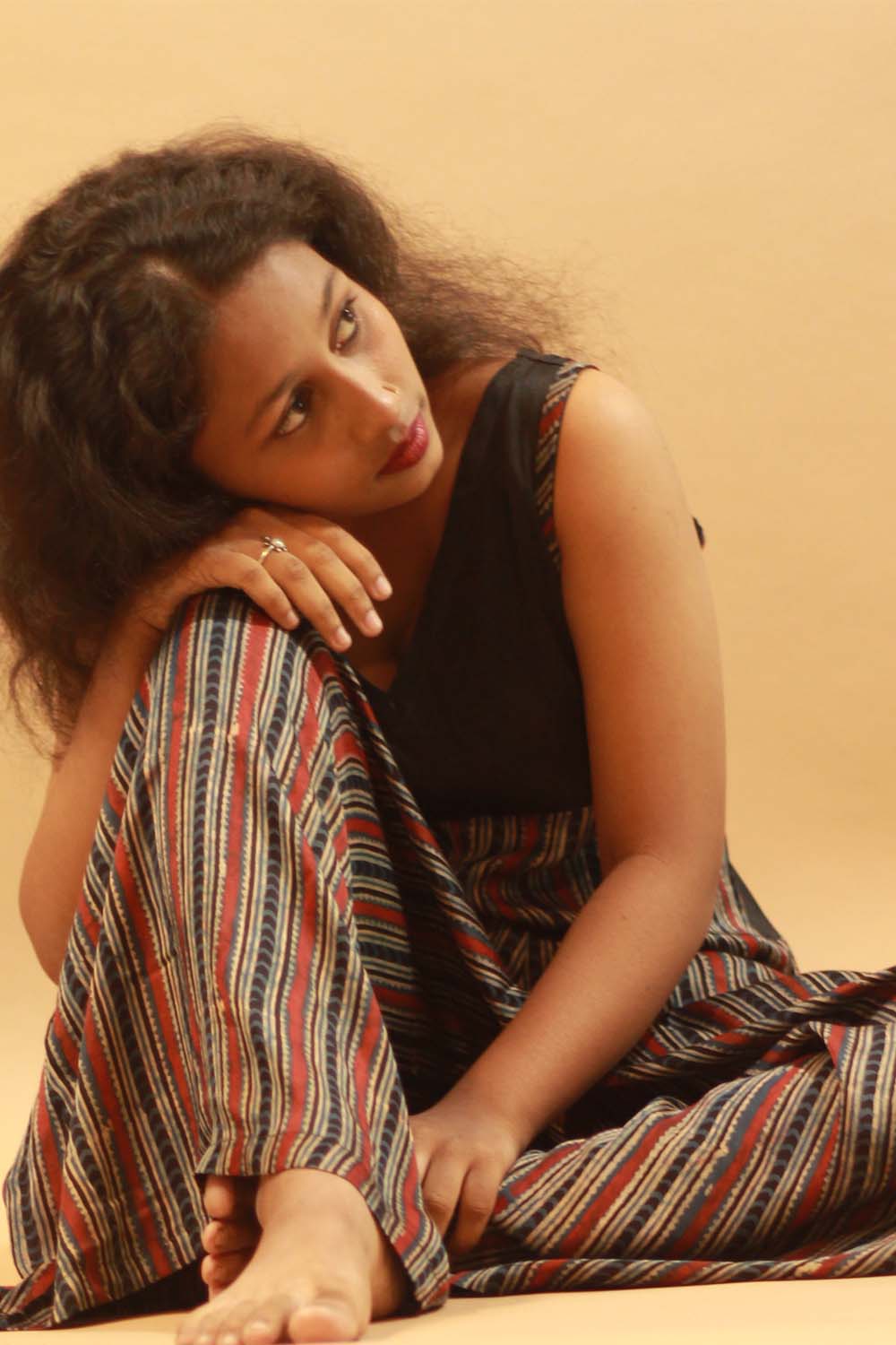 Wide Legged Jumpsuit in Striped Ajrakh Modal