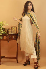 Tussar Silk Kurta- Ivory