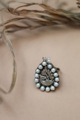 Mayur Pure Silver Ring- with pearls