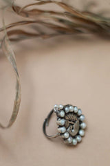 Mayur Pure Silver Ring- with pearls