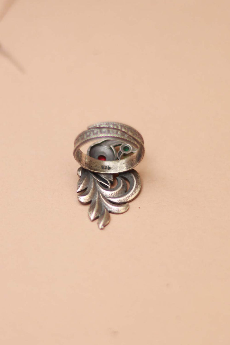 Peacock Pure Silver Ring