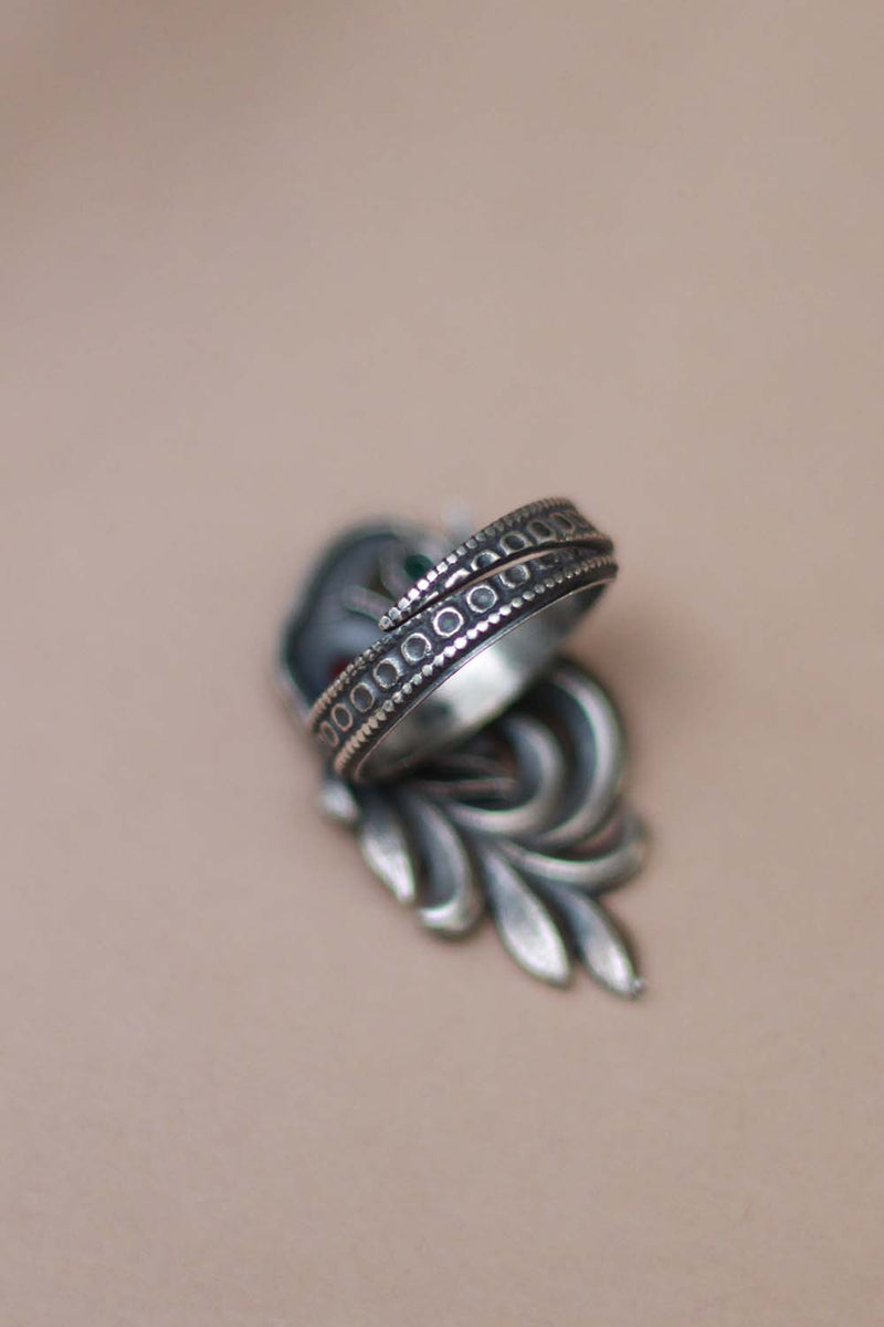 Peacock Pure Silver Ring