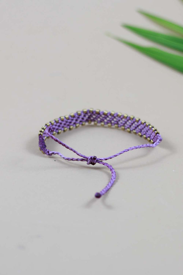 Purple Mesh Macrame Anklet