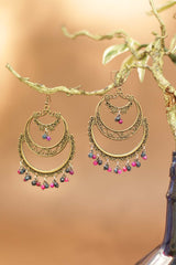 Chaand Baali Earrings- Fuschia Navy