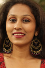 Chaand Baali Earrings- Fuschia Navy