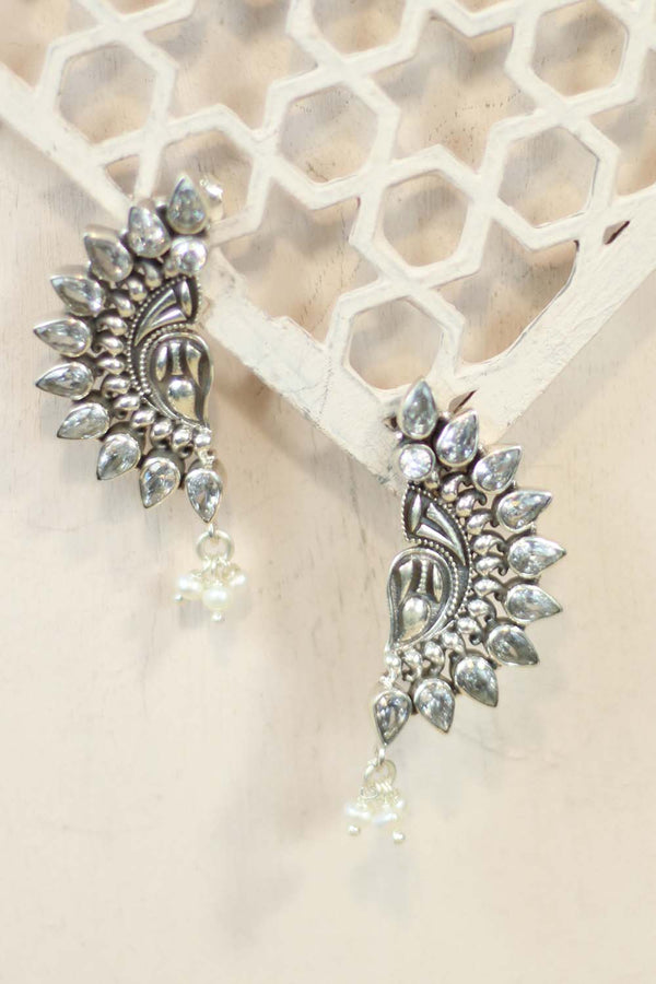 Ardhachand | Pure Silver Earrings
