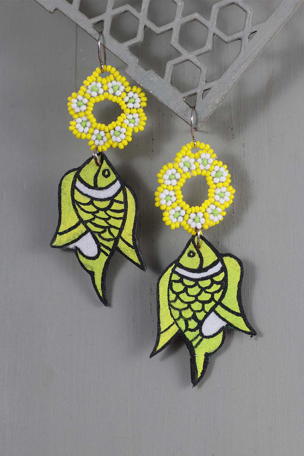 Handpainted-Beaded Maccher Earring