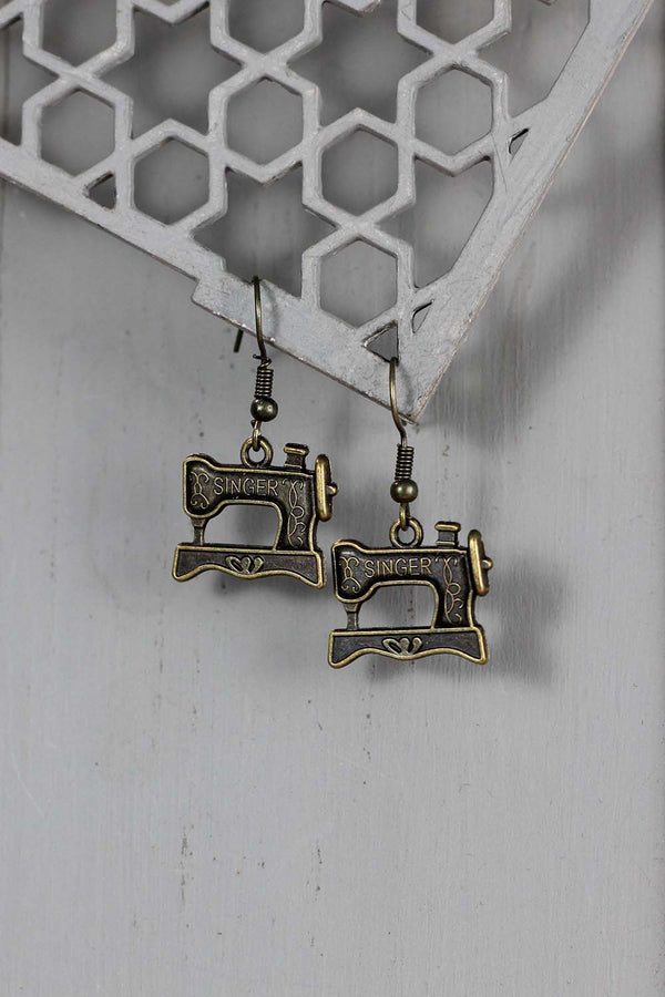 Singer Machine Charm Earrings