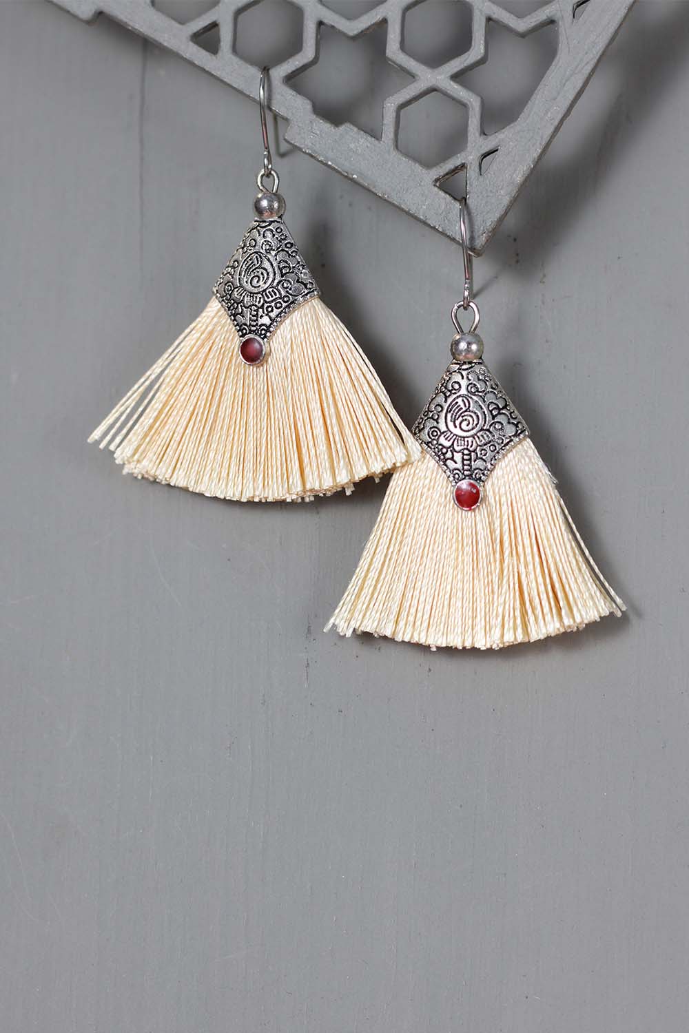 Peach Tassle Earrings