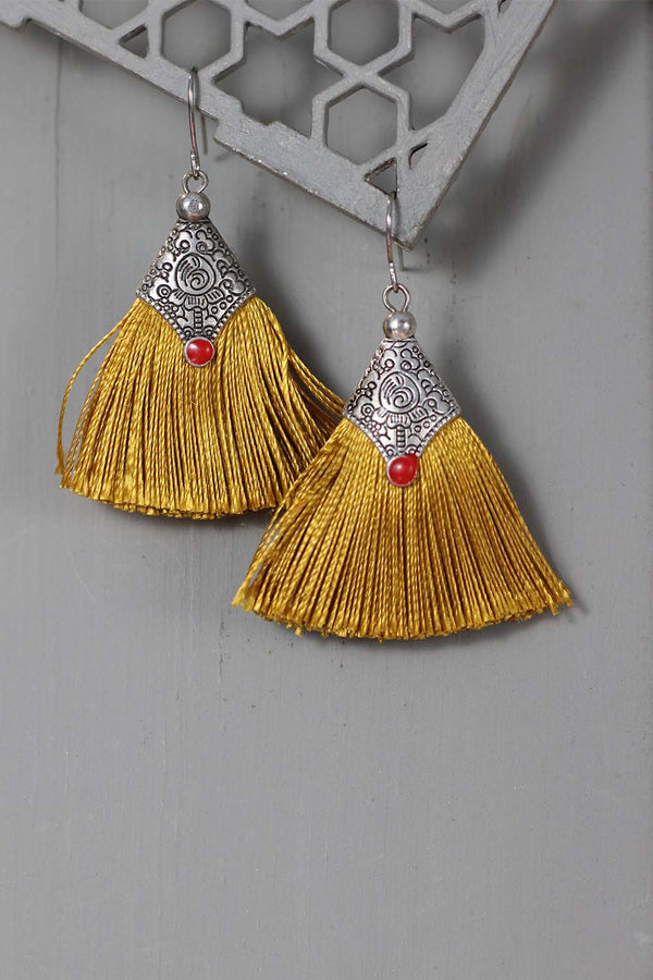 Amber Tassle Earrings