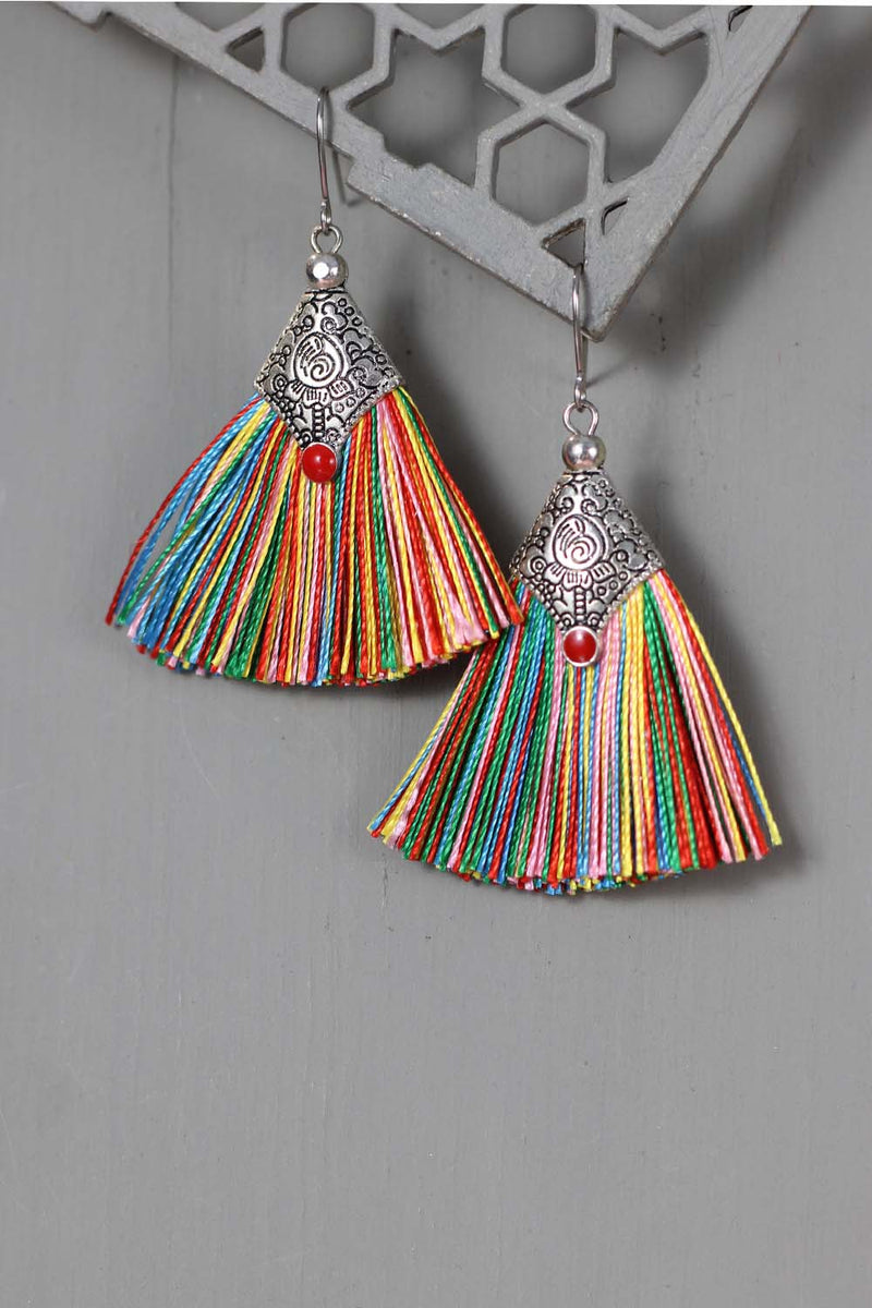 Rainbow Tassle Earrings