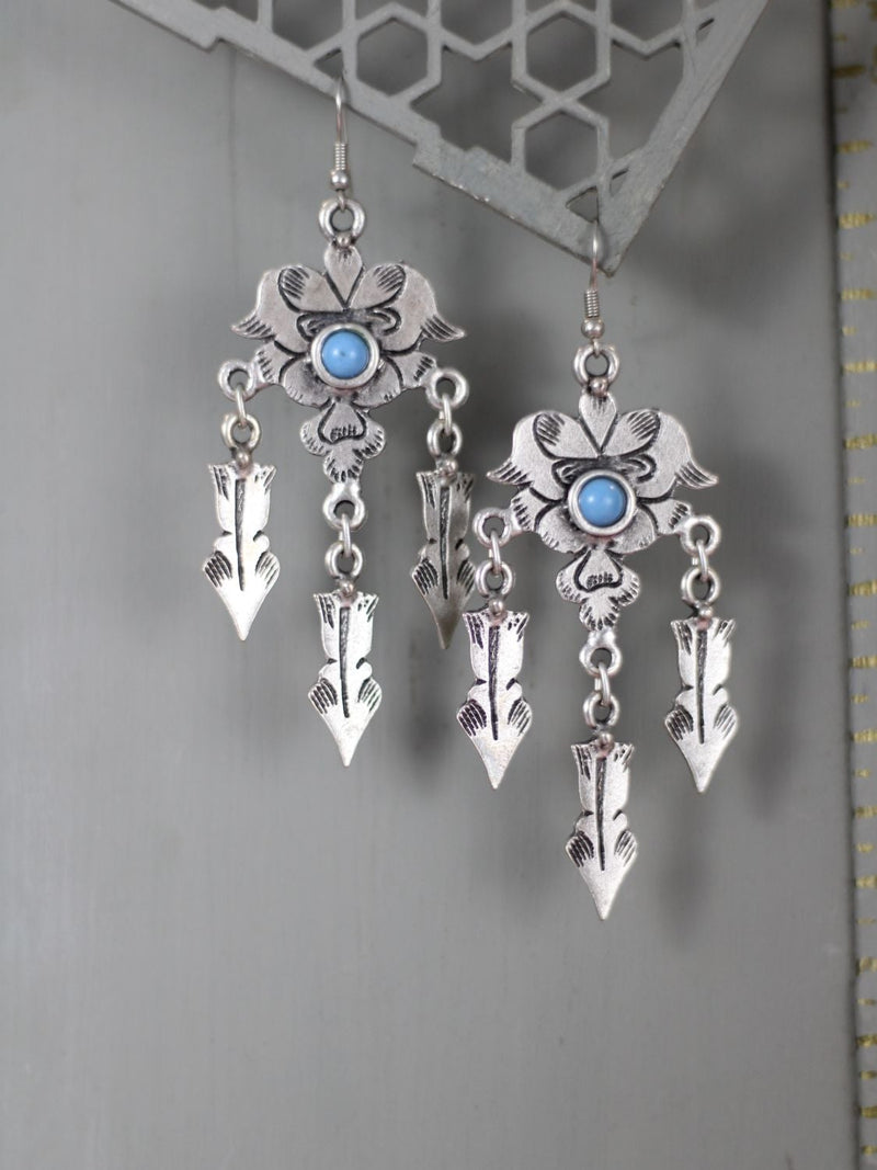 Feather Drops Turkmani Earrings