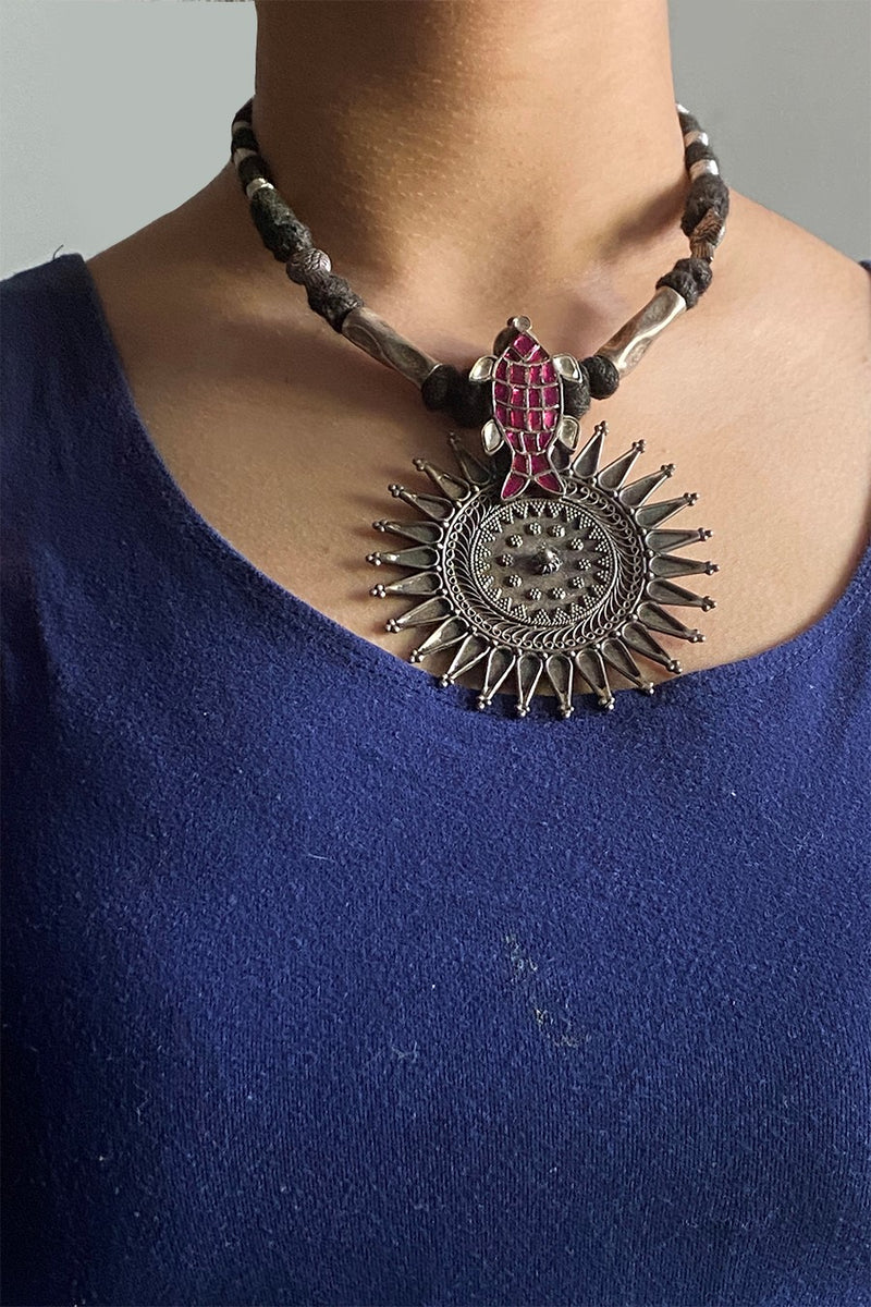 Suryamani Pure Silver Necklace