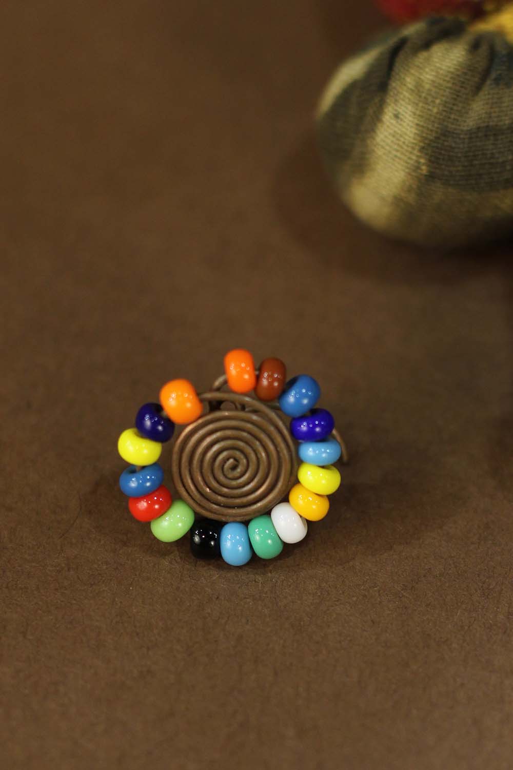 Handcrafted Brass Wire Nosepin | Multicoloured