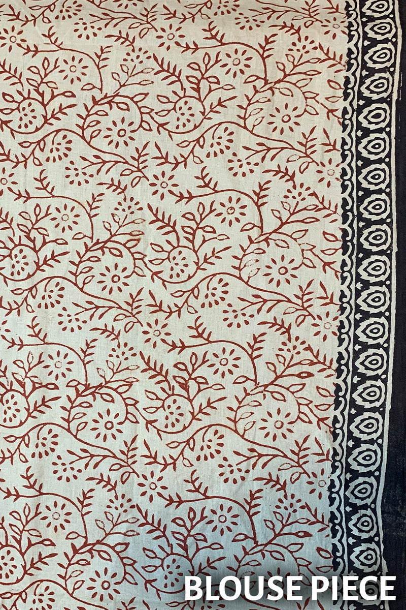 Bagru Blockprinted Cotton Saree