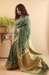 Marigold - Indigo Daboo Chanderi Saree