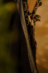 Chikankari Saree in Noir Mal