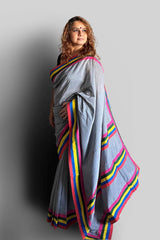 Candy Cane Cotton striped Saree