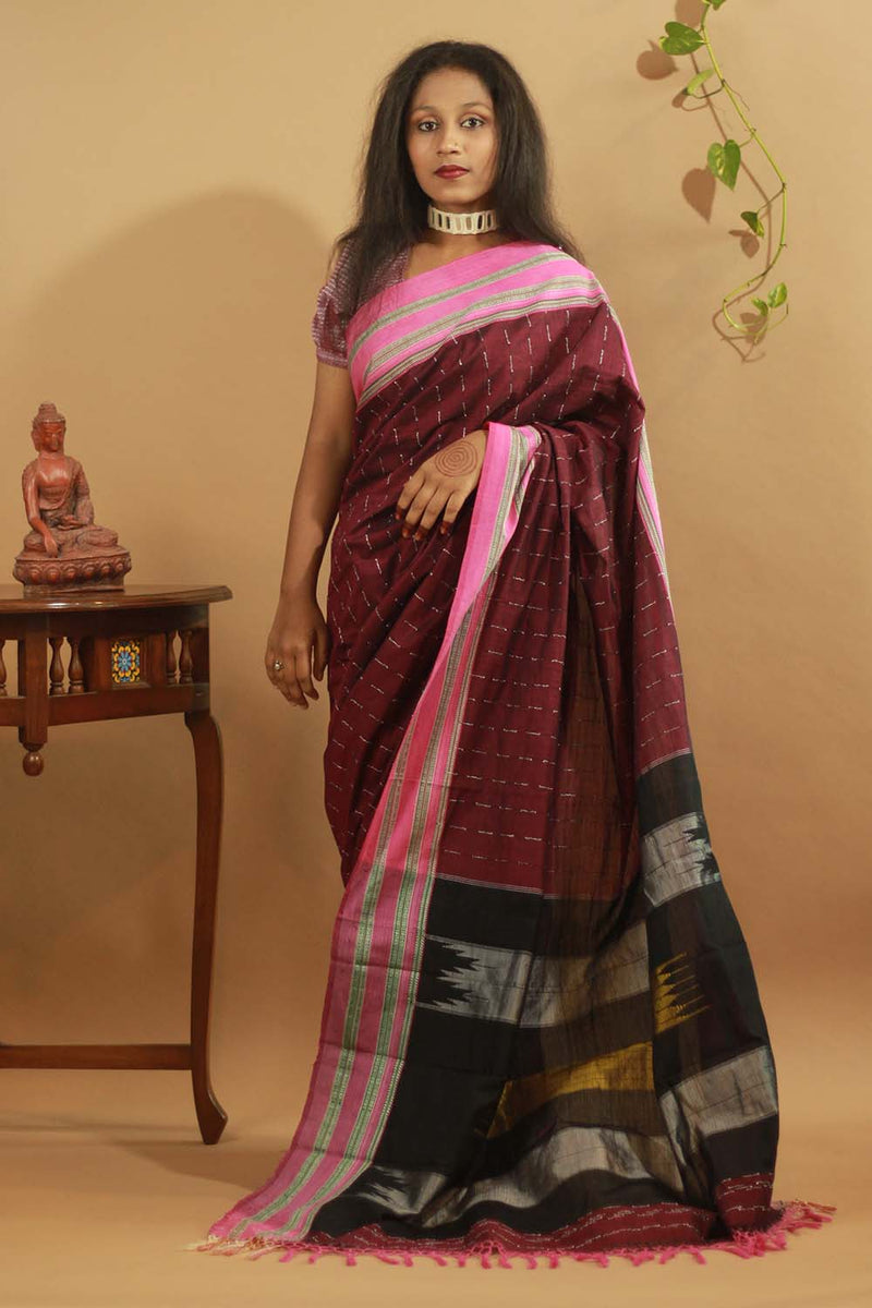 Ilkal Saree in Deep Maroon