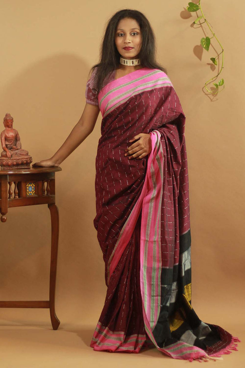 Ilkal Saree in Deep Maroon