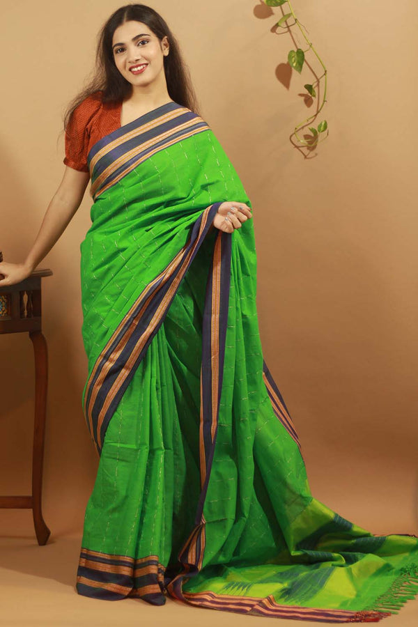 Ilkal Saree - Parakeet Green