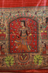 Handpainted Madhubani Tussar Silk Saree