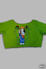 Saraswati Pattachitra Handpainted Unstitched Blouse