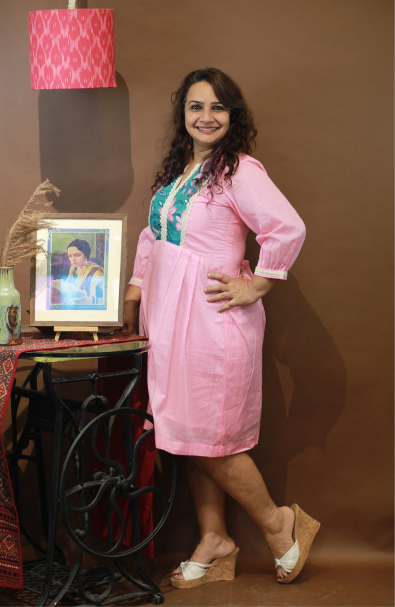 Bohemian Short Dress in Rose