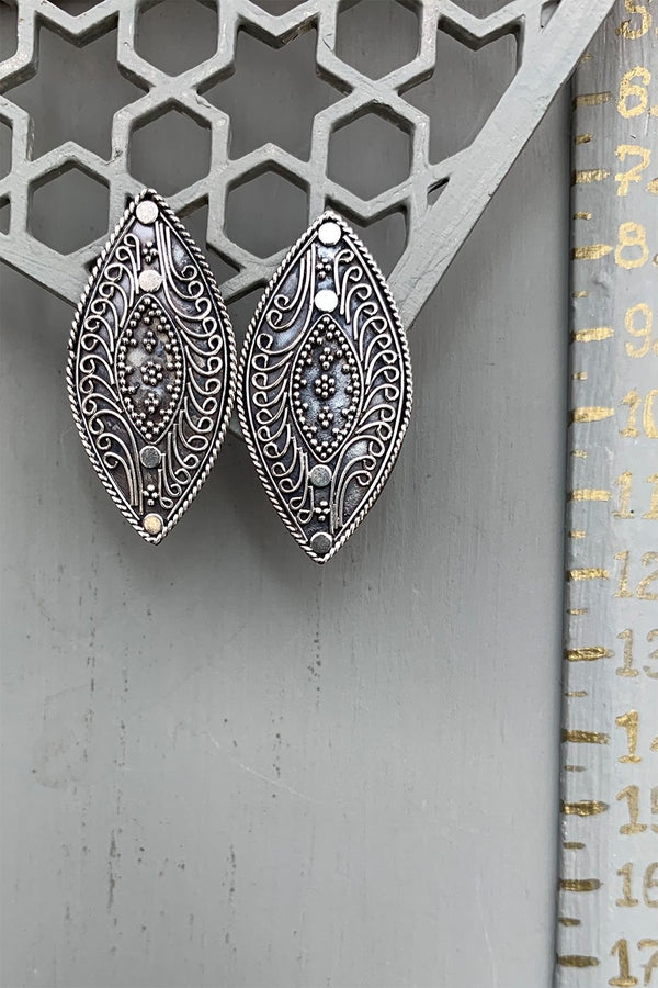 Shield Silver Earrings