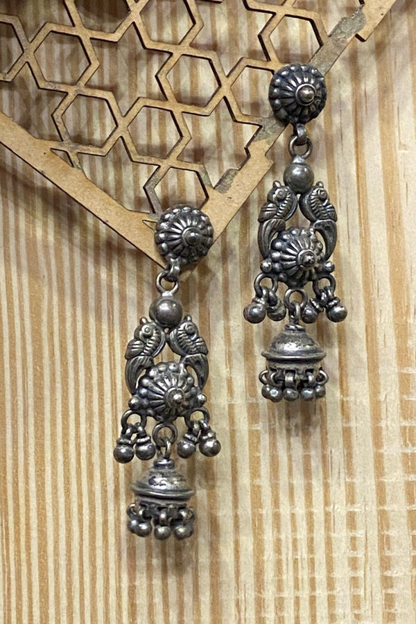 Jharokha Silver Stud Earrings